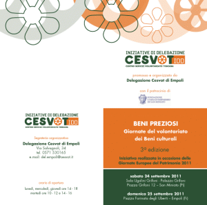 Beni preziosi. Giornate del volontariato dei Beni culturali